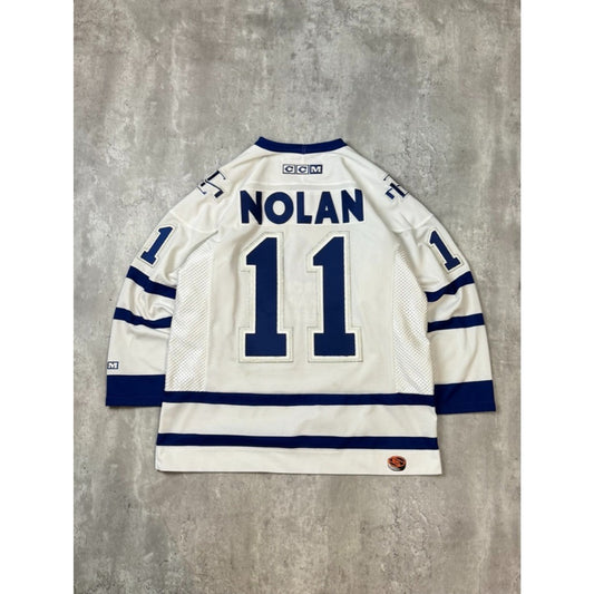 Vintage 90s Owen Nolan #11 Toronto Maple Leafs NHL CCM Hockey Jersey Size Medium