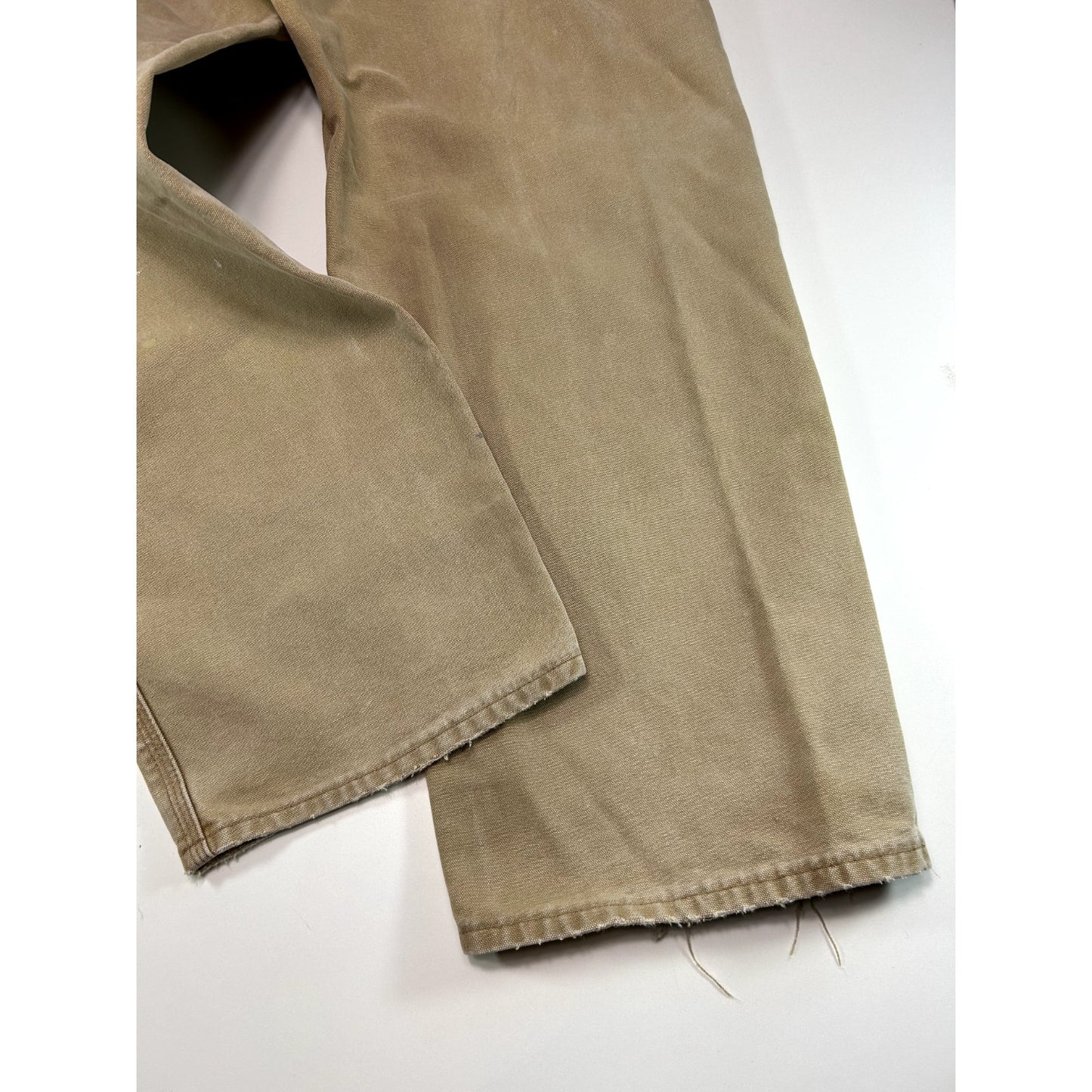 Vintage Carhartt Dungaree Fit Canvas Workwear Carpenter Pants Size 35 Beige