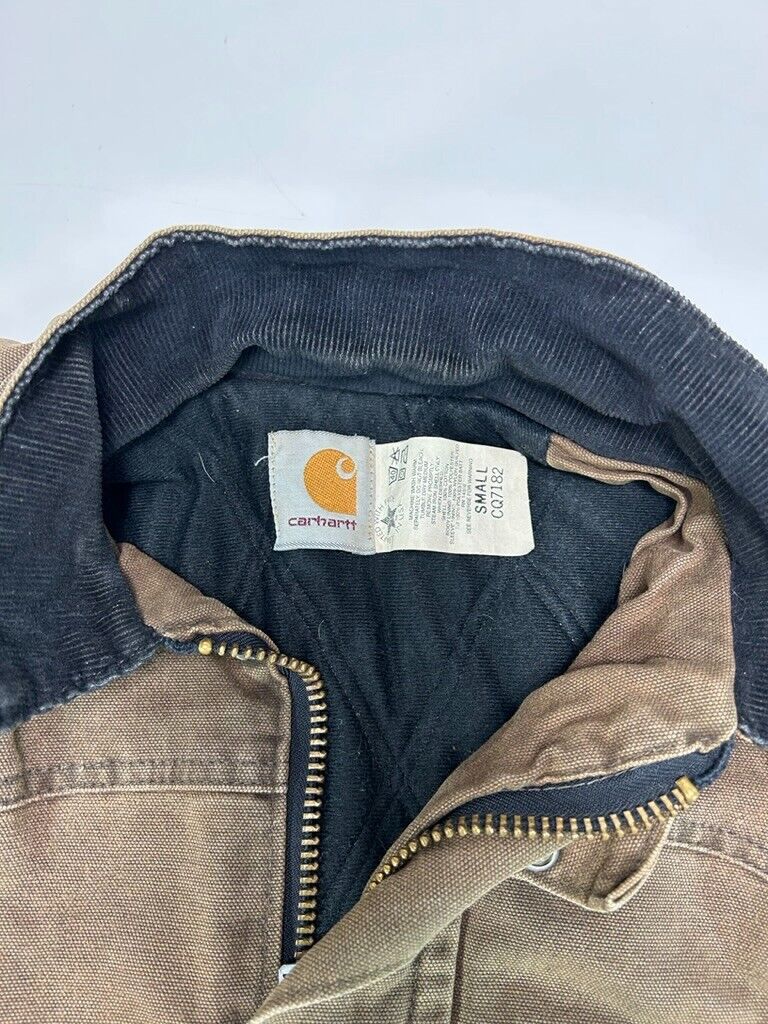Vintage 90s Carhartt Quilted Lined Canvas Workwear Barn Chore Jacket Size Small