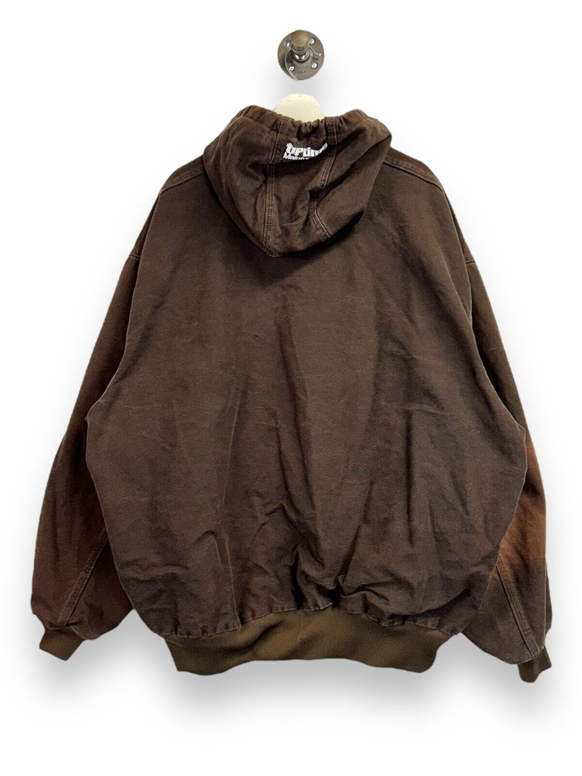 Vintage Carhartt Thermal Lined Canvas Work Wear Hooded Bomber Jacket Size 4XL
