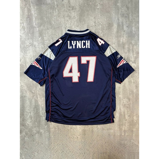 Vintage John Lynch #47 New England Patriots NFL Reebok Jersey Size 2XL