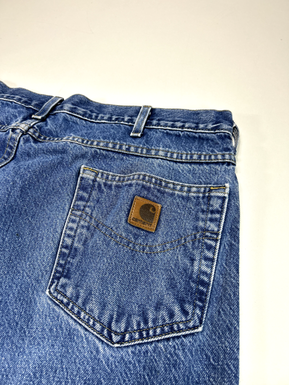 Vintage 90s Carhartt Dark Wash Denim Workwear Pants Size 38 Blue