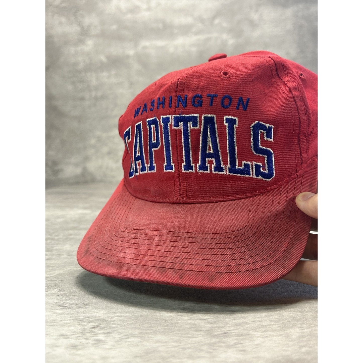 Vintage 90s Washington Capitals NHL Starter Arc Spellout Snapback Hat OSFA