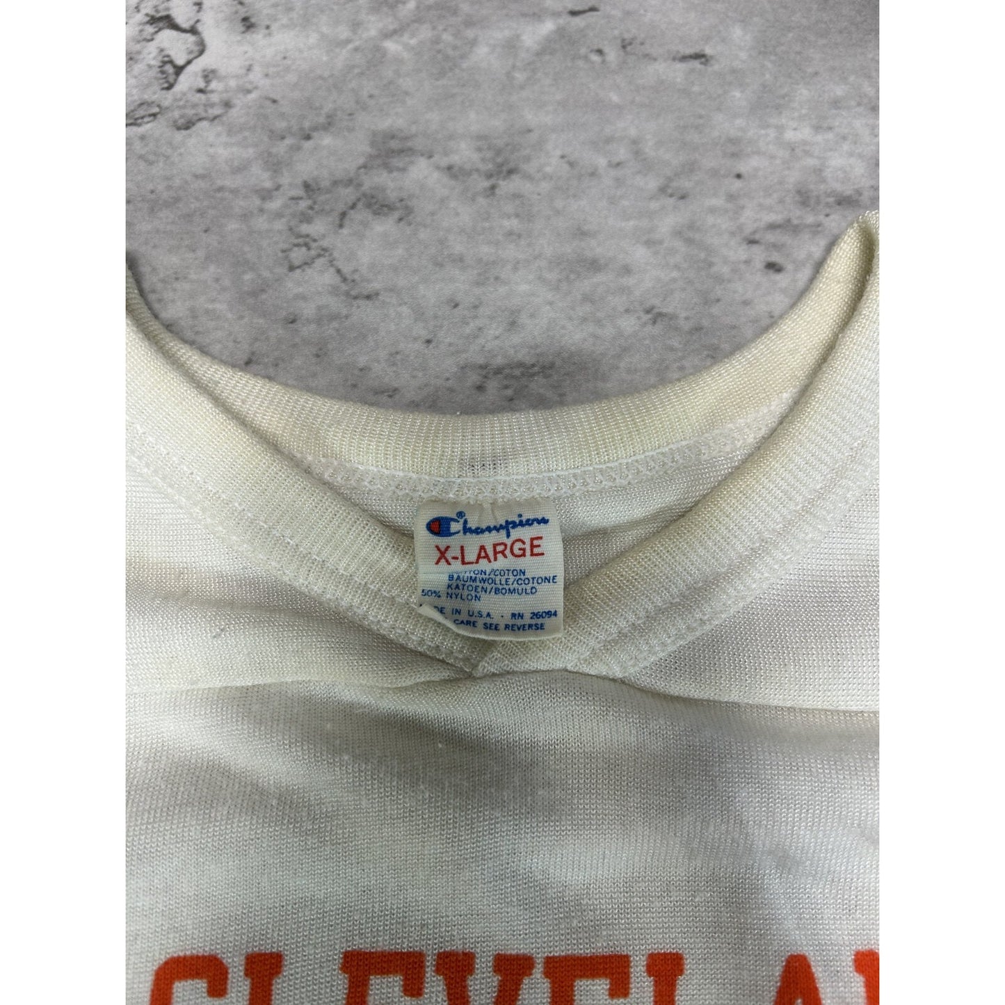Vintage 80s Cleveland Browns NFL Champion Raglan Jersey Size XL Beige