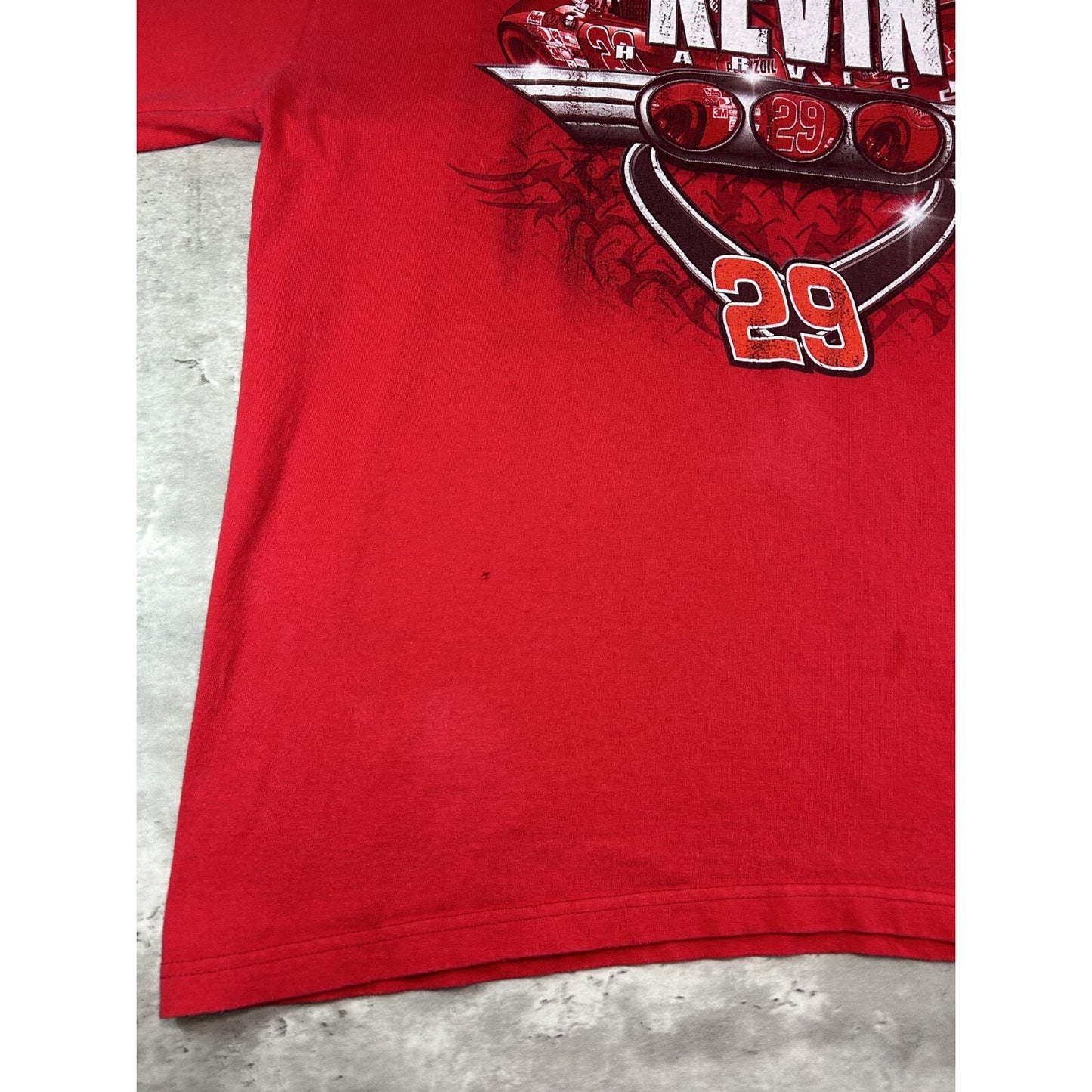 Kevin Harvick #29 Nascar Graphic Spell Out Long Sleeve T-Shirt Size XL Red
