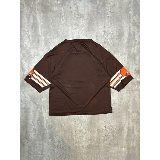Vintage 90s Cleveland Browns NFL Helmet Graphic Spellout Football Jersey Size XL