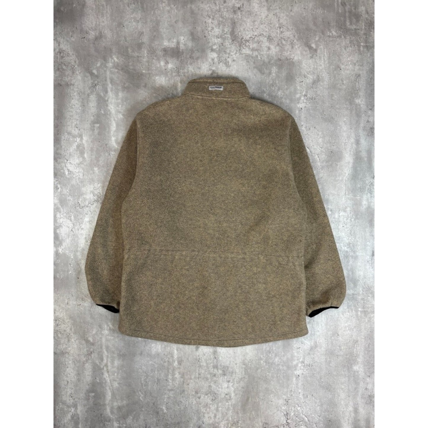 Vintage Eddie Bauer Fleece Full Zip Sweatshirt Size Large Beige