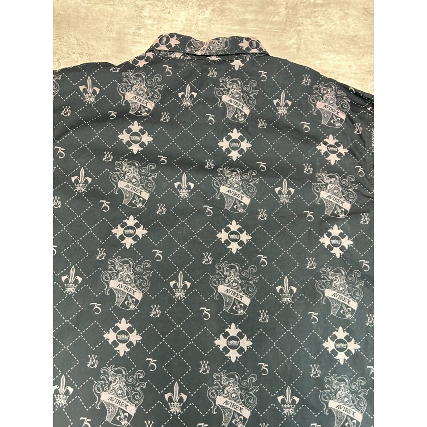Vintage Y2K Avirex All Over Print Checkered Long Sleeve Button Up Shirt Size XXL