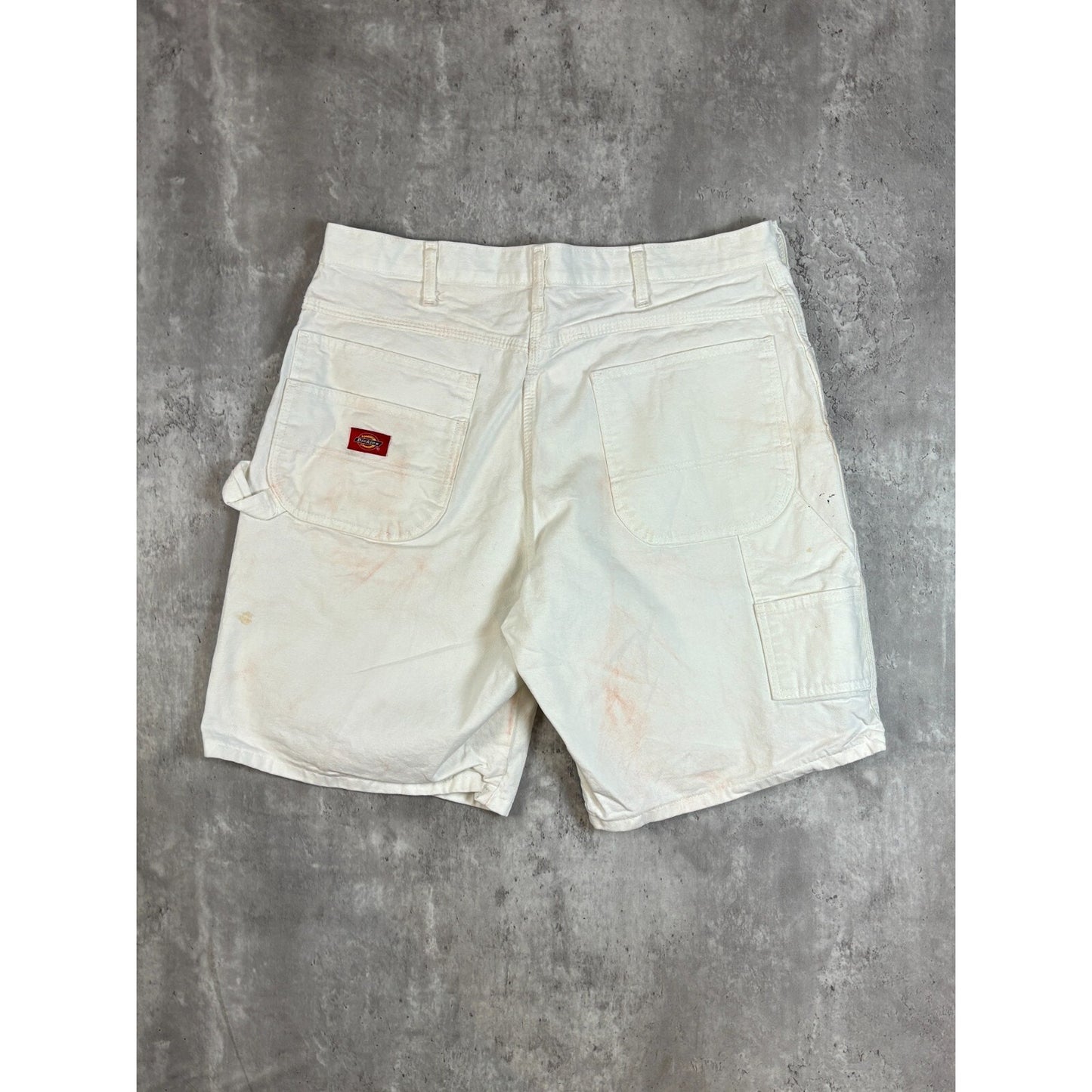 Vintage Dickies Canvas Workwear Painters Shorts Size 36 White
