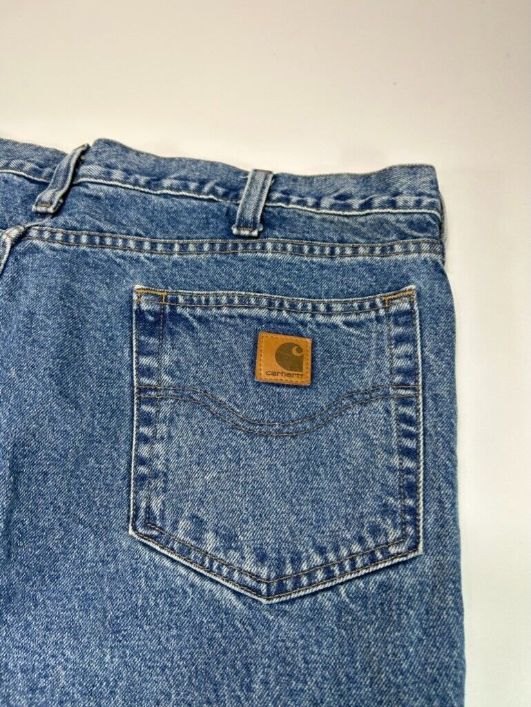 Vintage Carhartt Relaxed Fit Dark Wash Denim Work Wear Pants Size 40W Blue