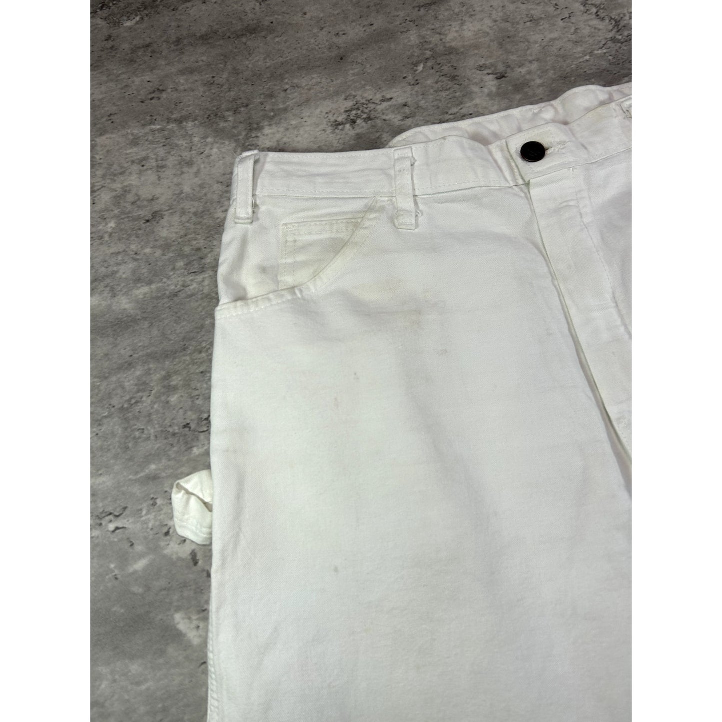 Vintage Dickies Canvas Work Wear Painters Double Knee Pants Size 36W White