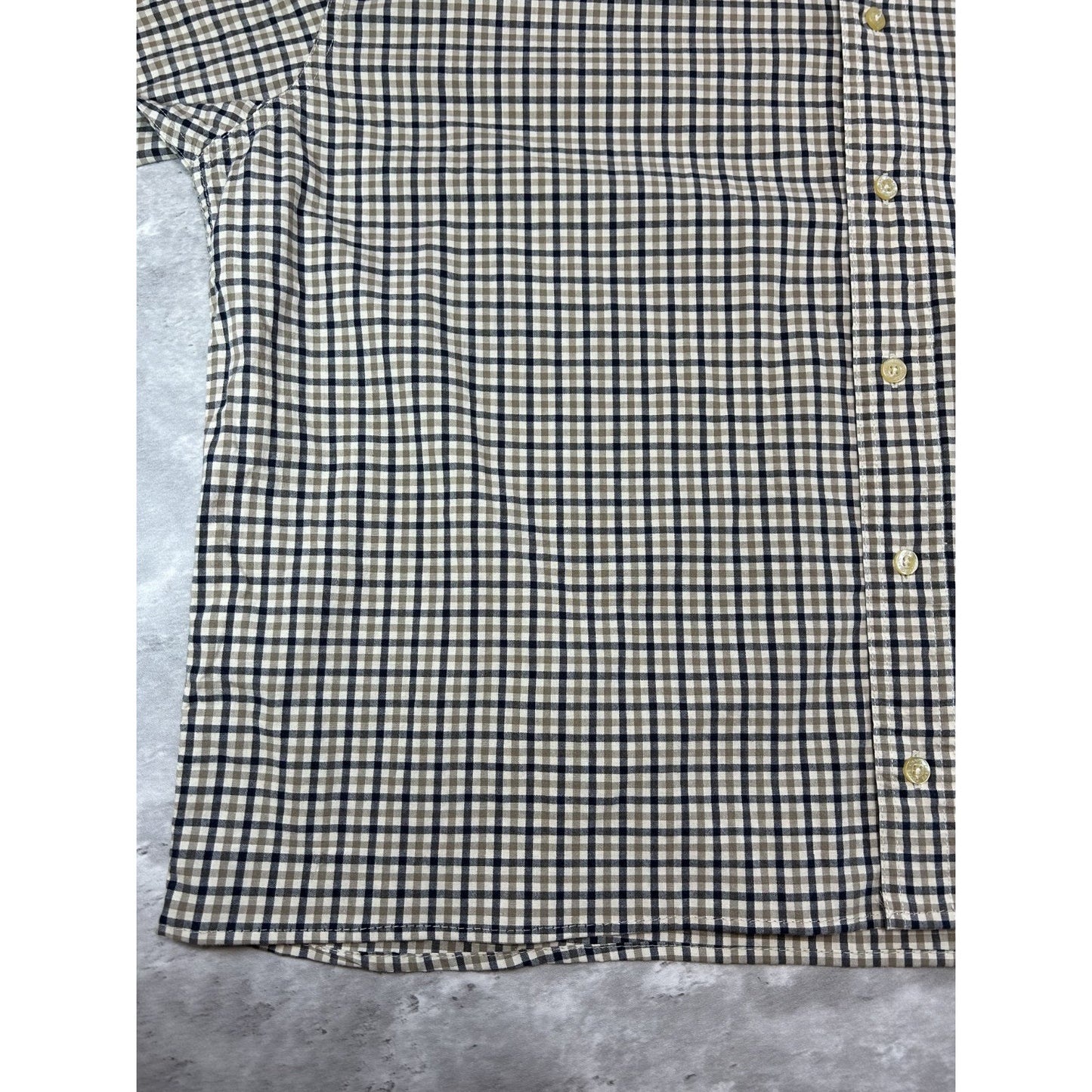 Vintage Chaps Ralph Lauren Plaid Print Reworked Cropped Button Up Shirt Sz XL