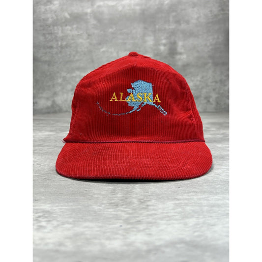 Vintage 80s/90s Alaska Embroidered Corduroy Destination Snapback Hat OSFA