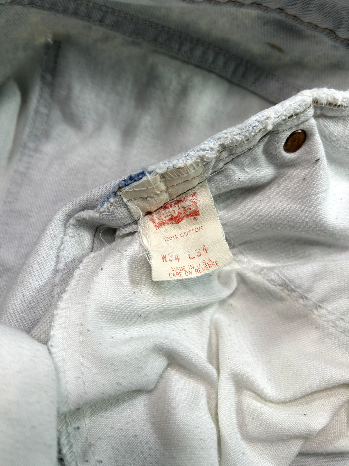 Vintage 80s Levis 550 Orange Tab Light Wash Denim Pants Size 33W