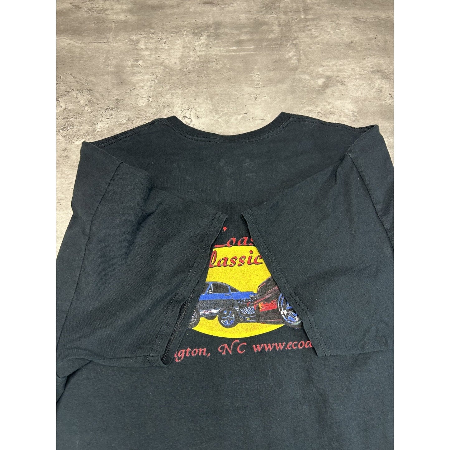 Vintage East Coast Classic Cars Destination Graphic T-Shirt Size 2XL Black