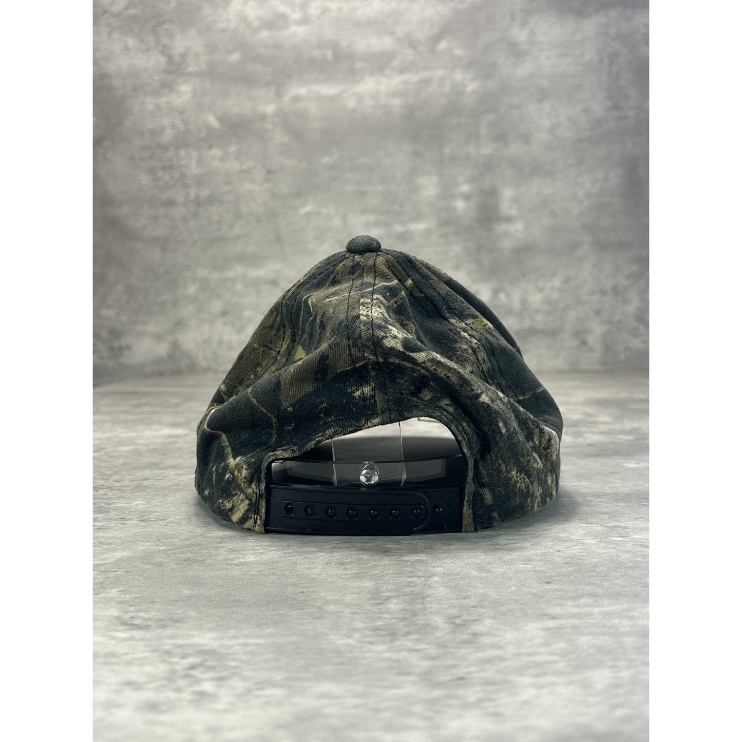 Vintage 90s Spartans Outdoors Tree Camo Hunting Snapback Hat OSFA