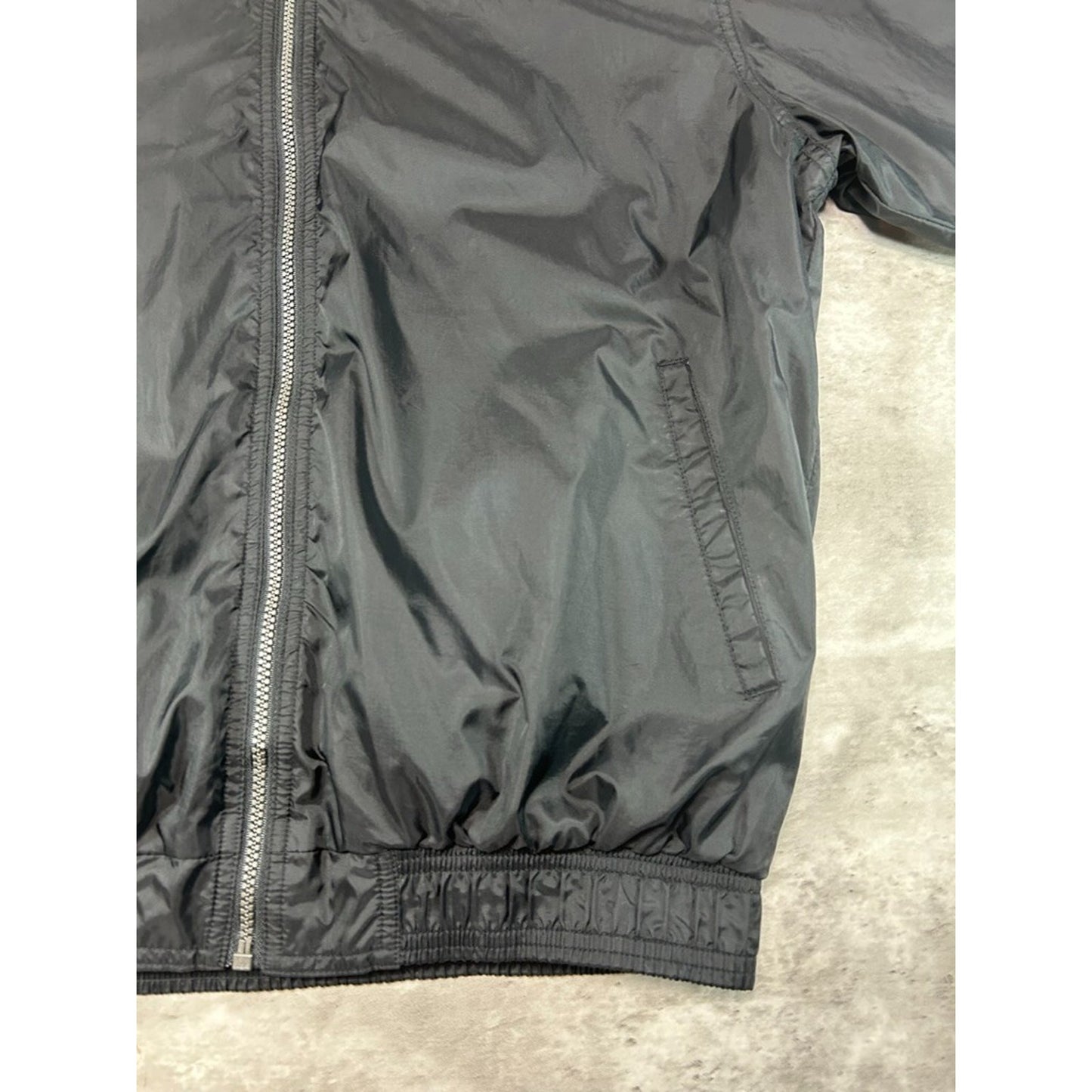 Vintage 90s Adidas Embroidered Logo Nylon Windbreaker Jacket Size Medium Black