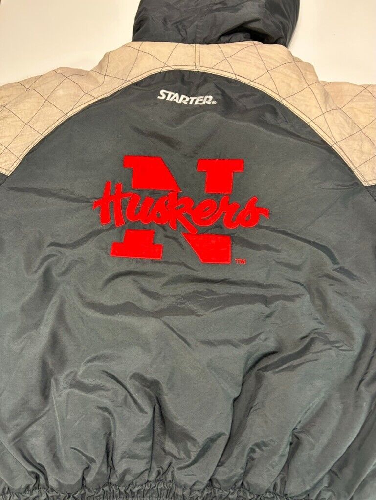 Vintage 90s Nebraska Cornhuskers NCAA Insulated Starter Full Zip Jacket Size XL