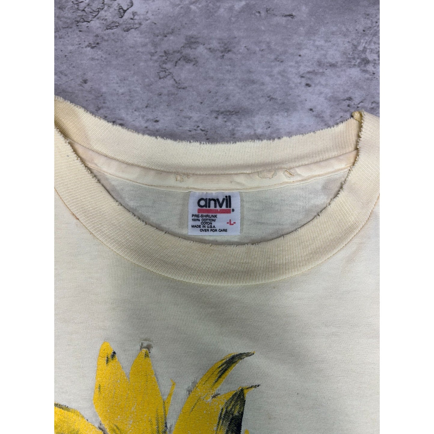 Vintage 80s/90s Rain Sun & Wind Sunflower Nature Graphic T-Shirt Size Large