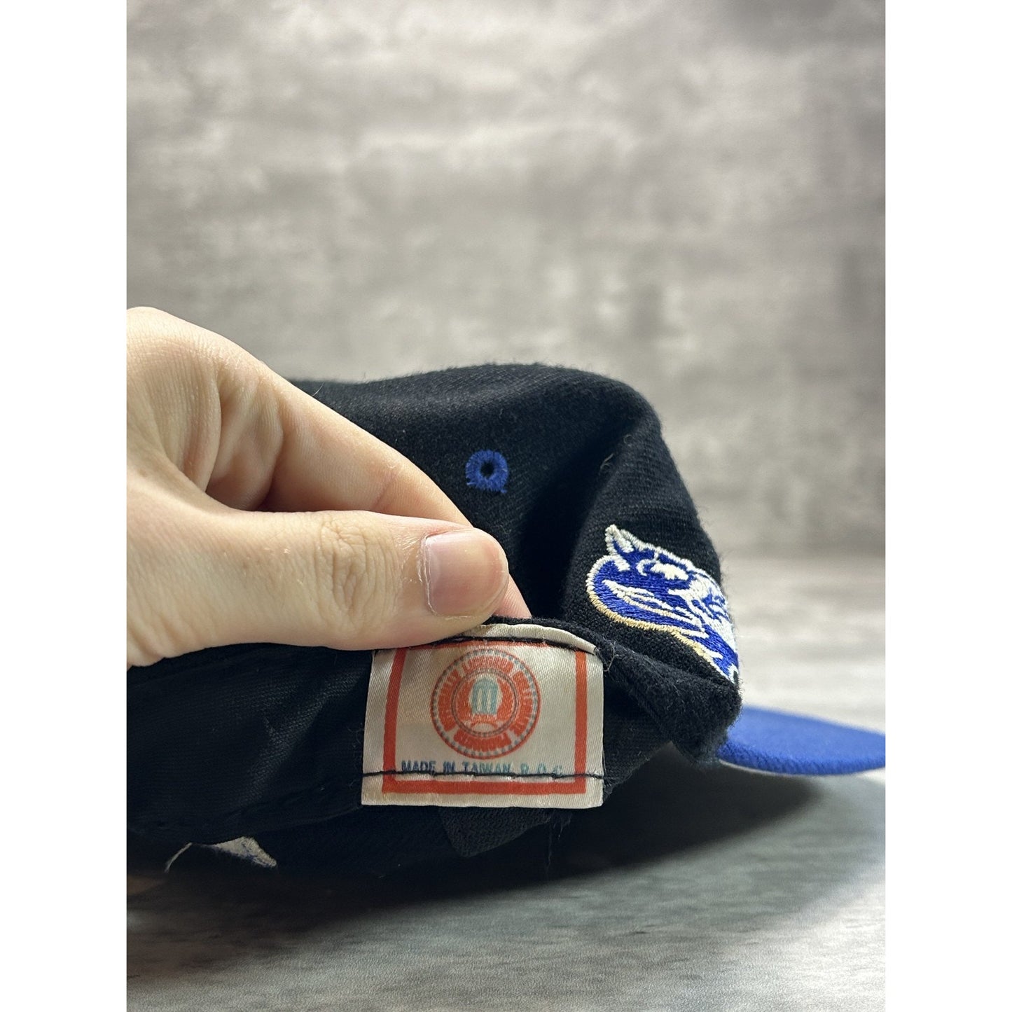 Vintage 90s Duke Blue Devils NCAA Embroidered Logo Fitted Hat Size 7