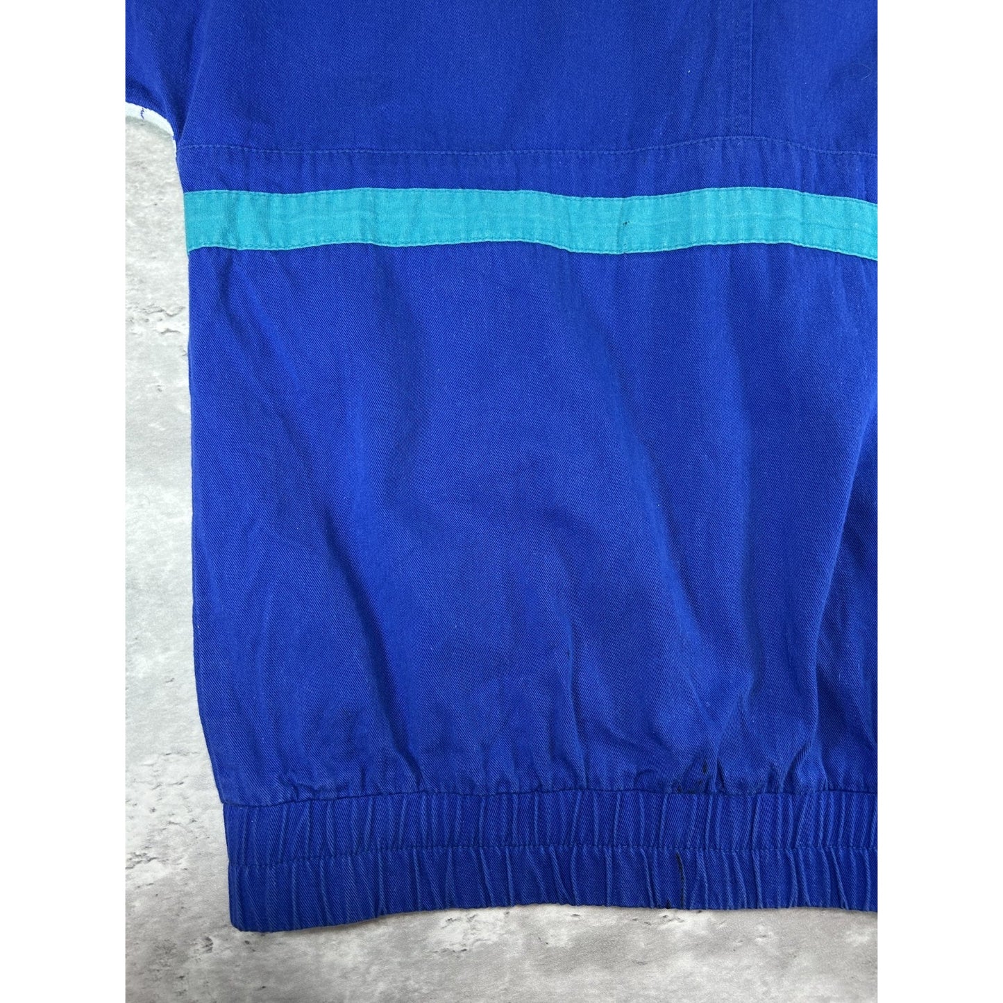 Vintage 90s Abercombie & Fitch Striped Full Zip Bomber Jacket Size Medium Blue