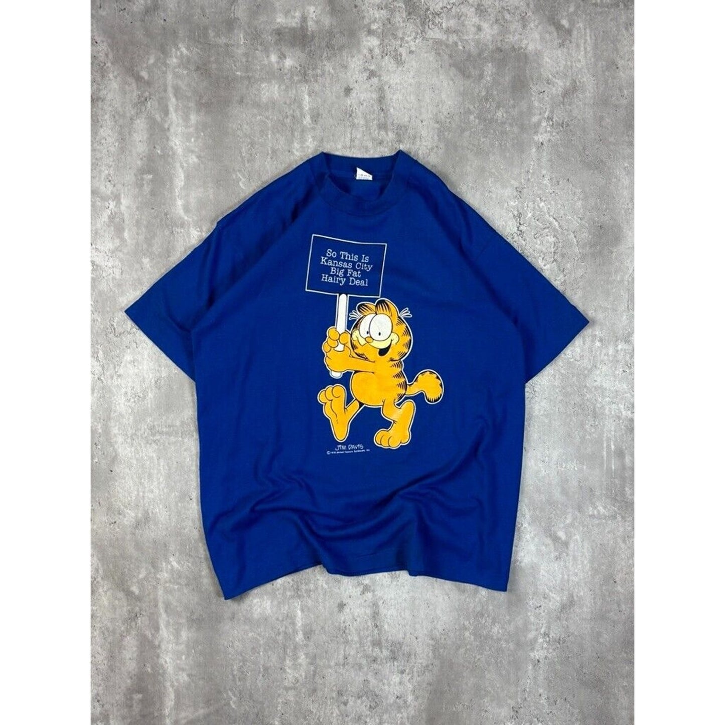 Vintage 80s Garfield Kansas City Cartoon Character Destination T-Shirt Size XL