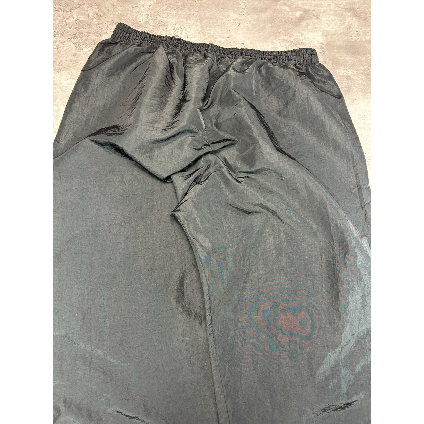 Vintage 90s Surf Style Embroidered Patch Nylon Track Pants Size XL Black