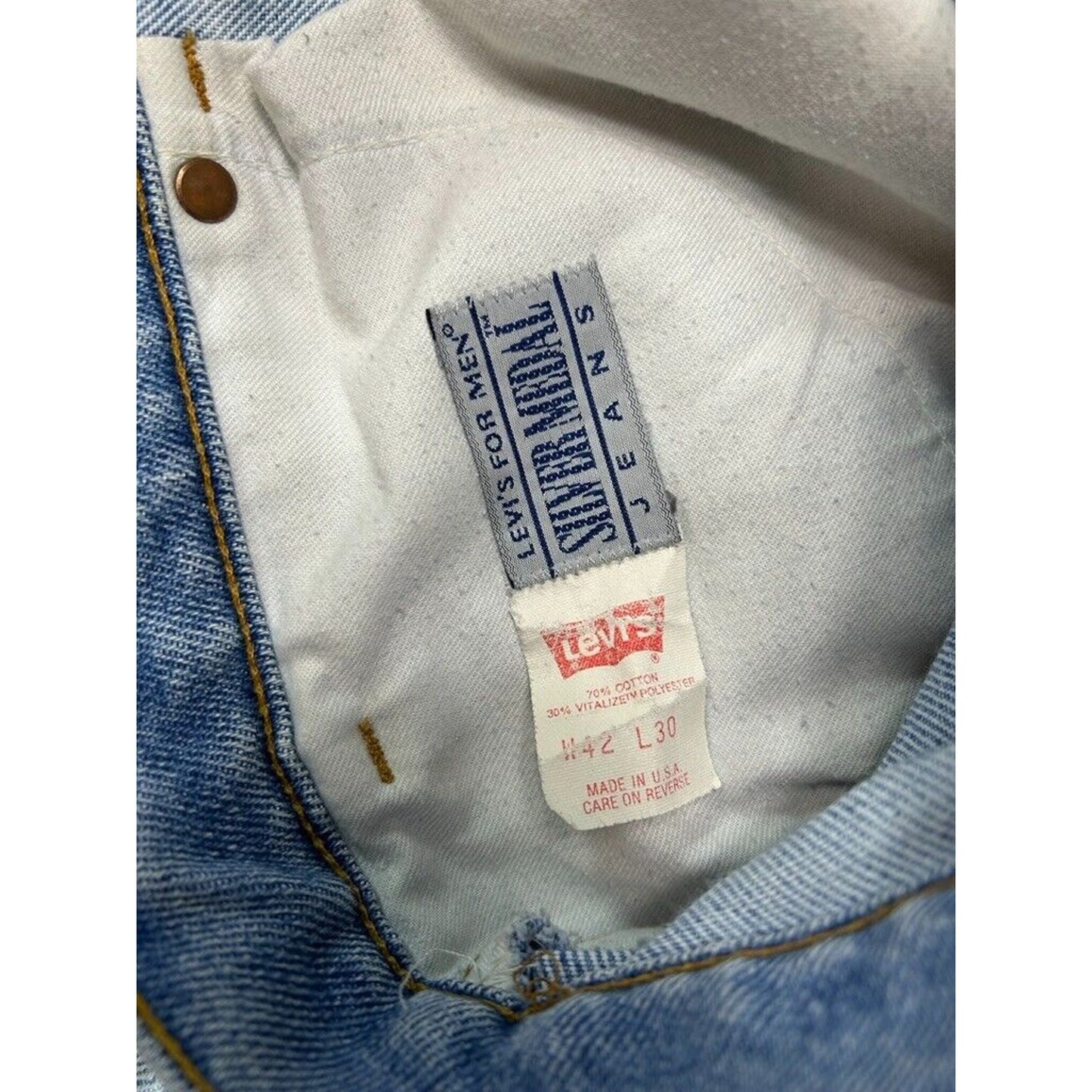 Vintage Levis Silver Medal Light Wash Baggy Fit Denim Pants Size 42 Blue