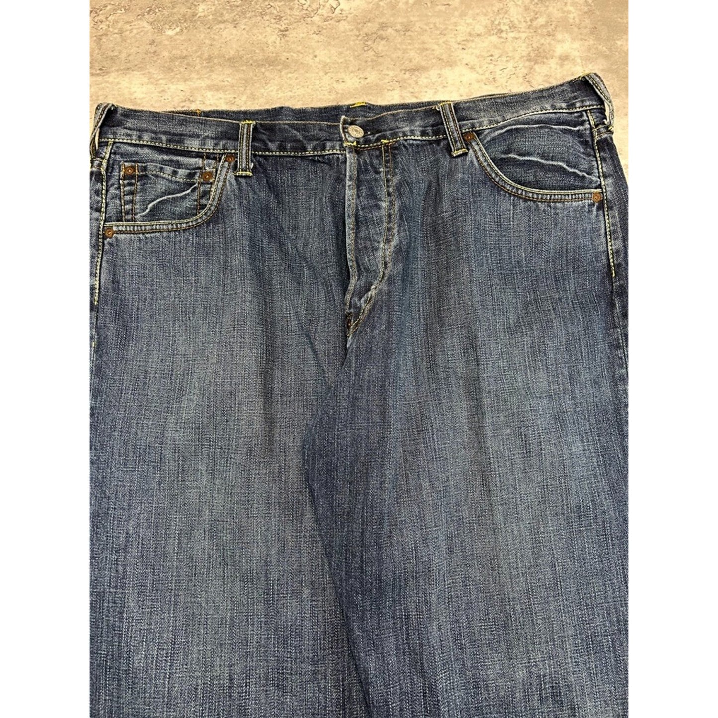Vintage Y2K Evisu Embroidered Arches Dark Wash Denim Pants Size 40 Blue