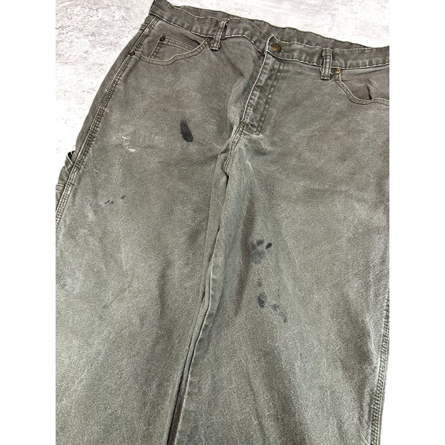 Vintage Dickies Canvas Work Wear Carpenter Pants Size 35W Brown