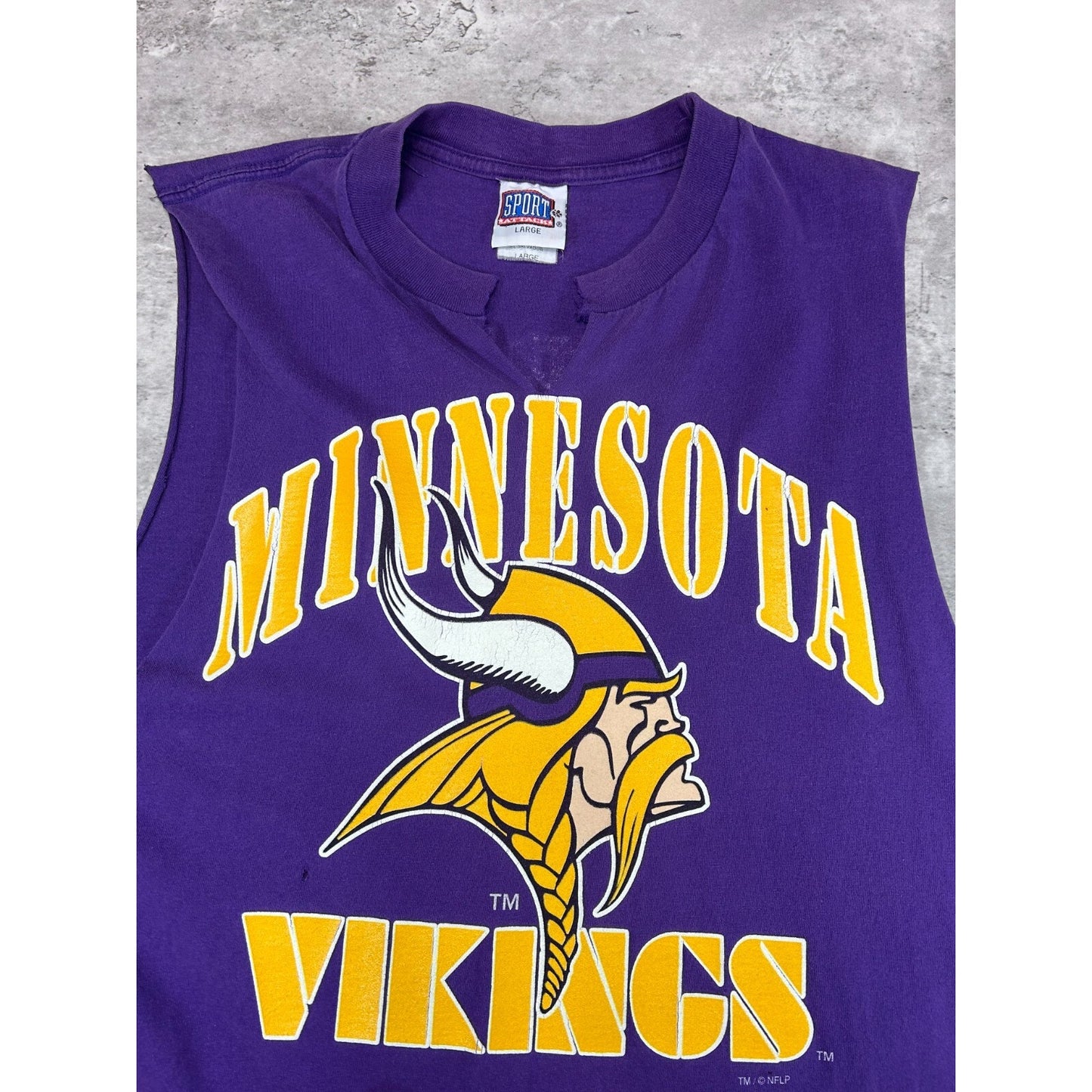 Vintage 90s Cris Carter #80 Minnesota Vikings NFL Sleeveless T-Shirt Size Large