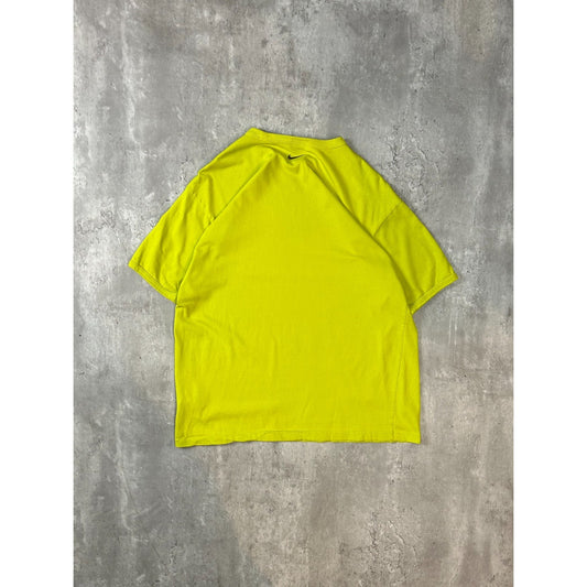 Vintage 2000s Nike Striped Spellout Graphic T-Shirt Size Medium Neon Green