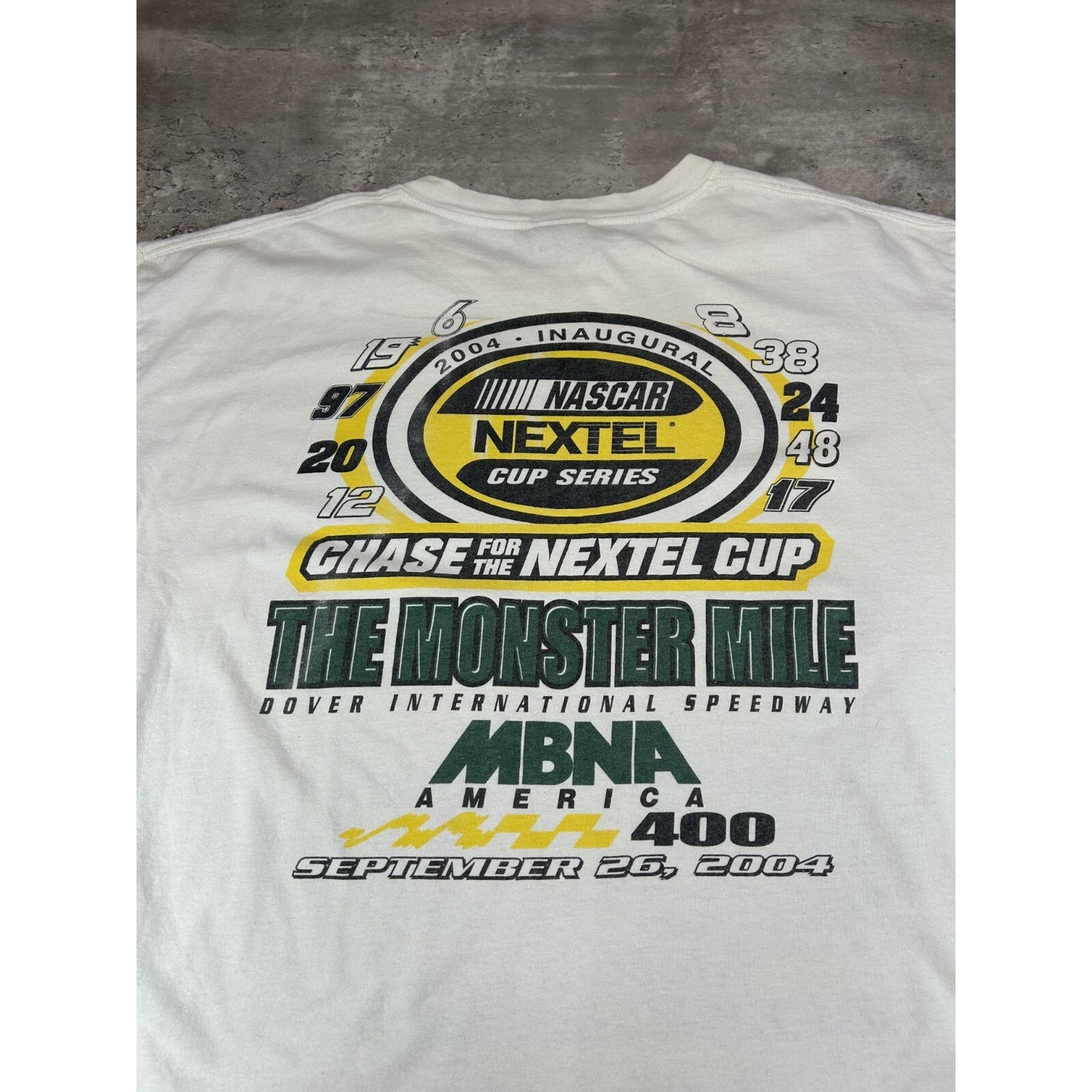 Vintage 2004 The Monster Mile Nascar Nextel Cup Series T-Shirt Size XL White