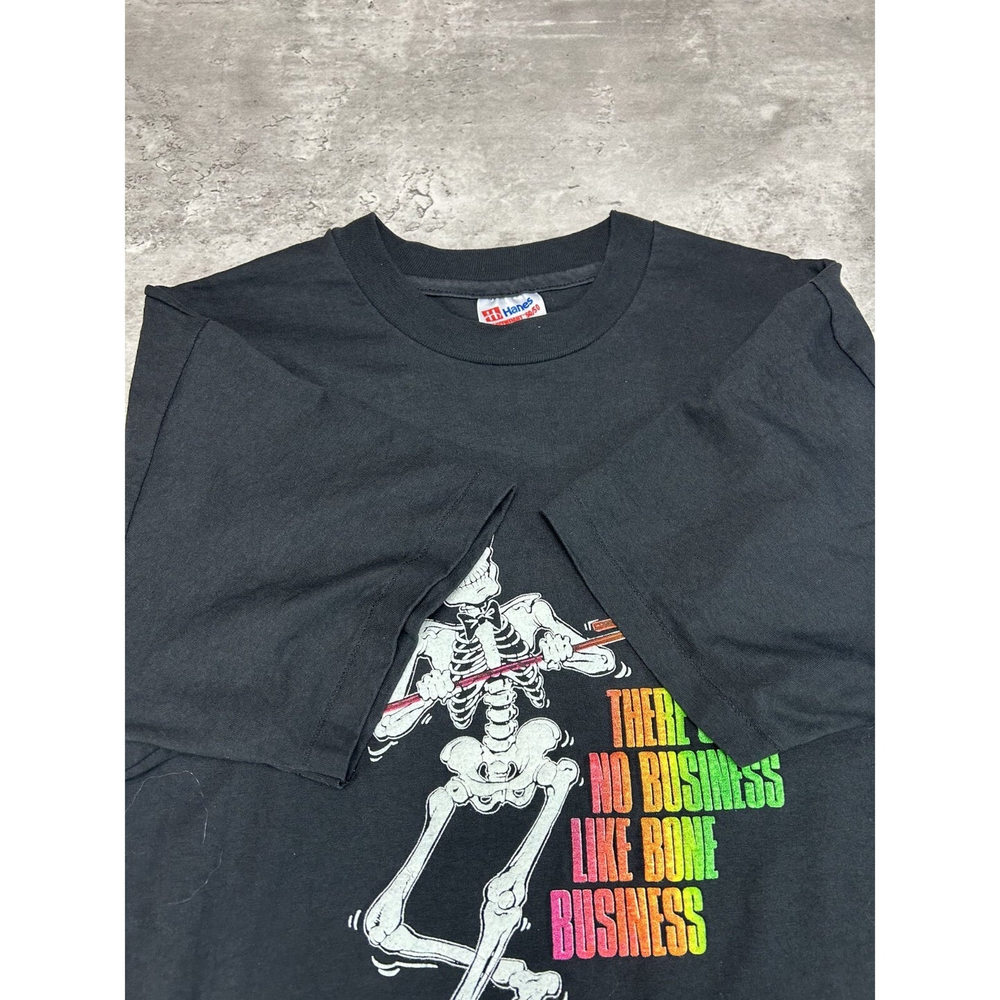 Vintage 90s There's No Business Like Bone Business Spellout T-Shirt Size Large