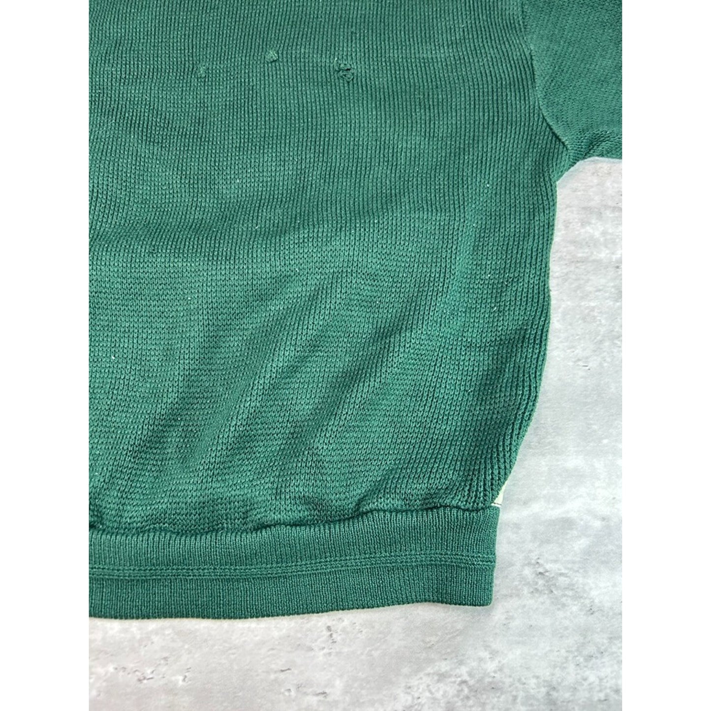 Vintage 90s Trutus Biancarra Leather Striped Pullover Knit Sweater Size XXL
