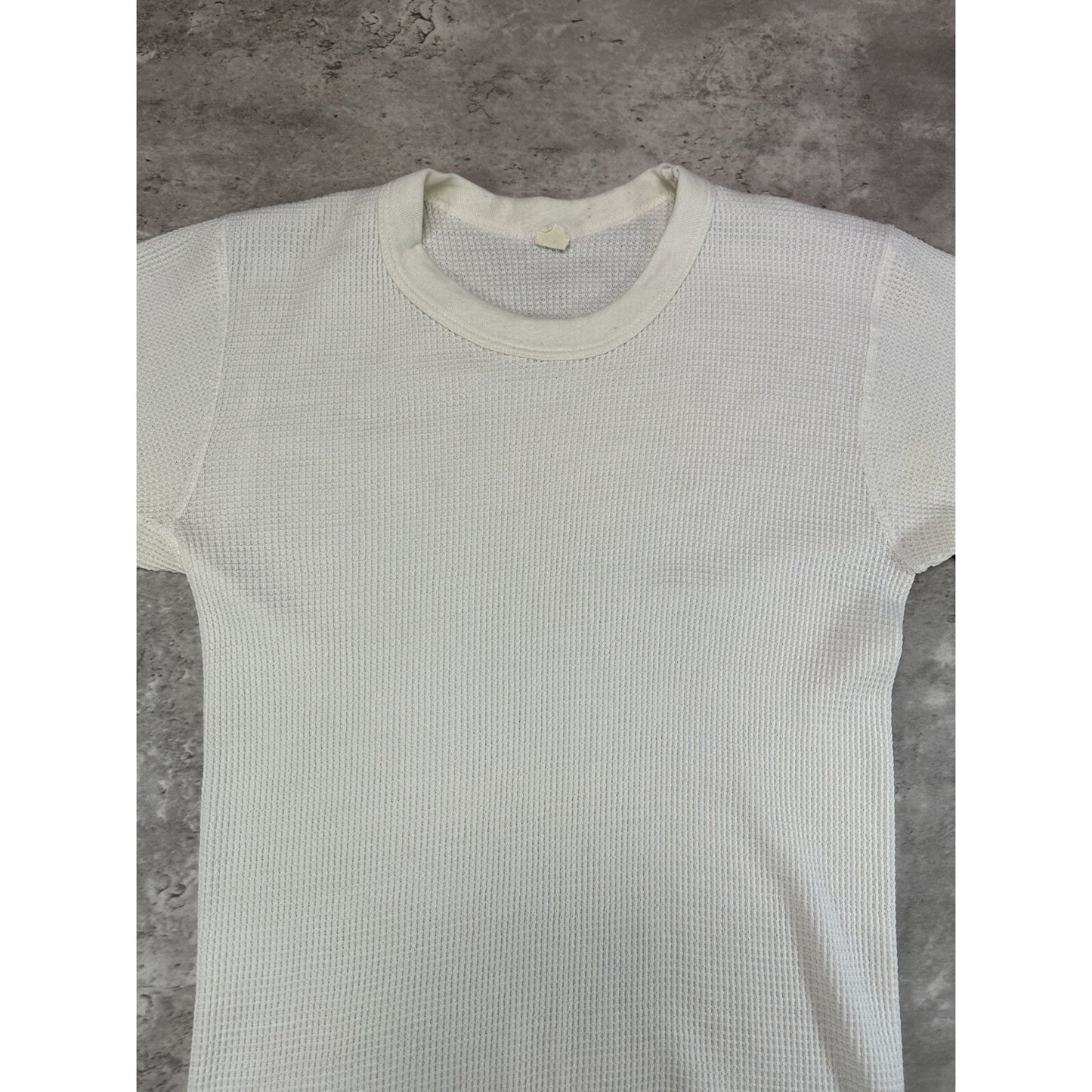 Vintage 70s Fruit Of The Loom Thermal Print Long Sleeve T-Shirt Size Medium