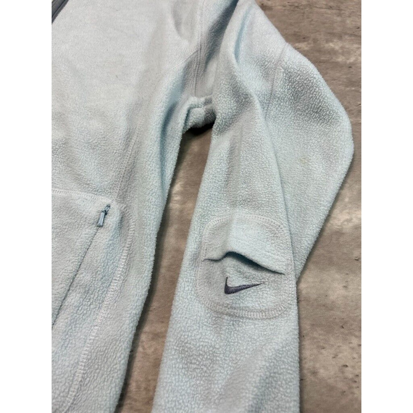 Vintage Womens Nike Embroidered Fleece Full Zip Hooded Sweatshirt Size Medium