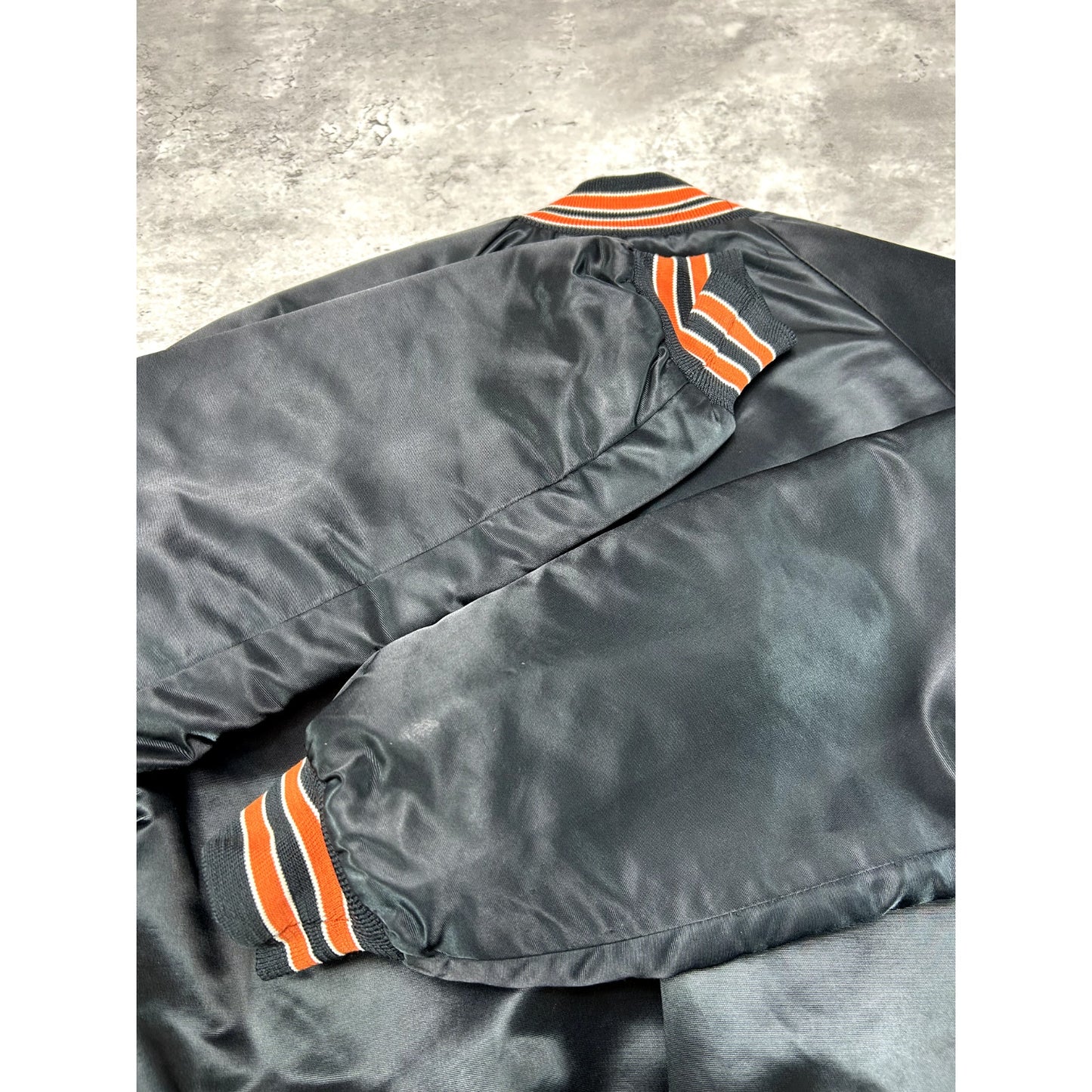 Vintage 80s Cincinnati Bengals NFL Chalk Line Satin Varsity Jacket Size Large