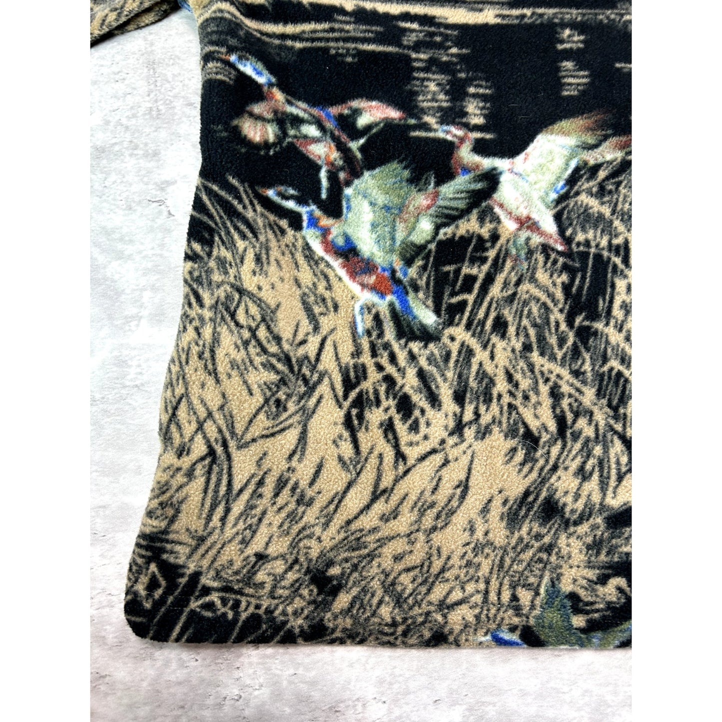 Vintage 90s Authentic Wildlife Duck Nautre Full Zip Fleece Sweatshirt Size Large