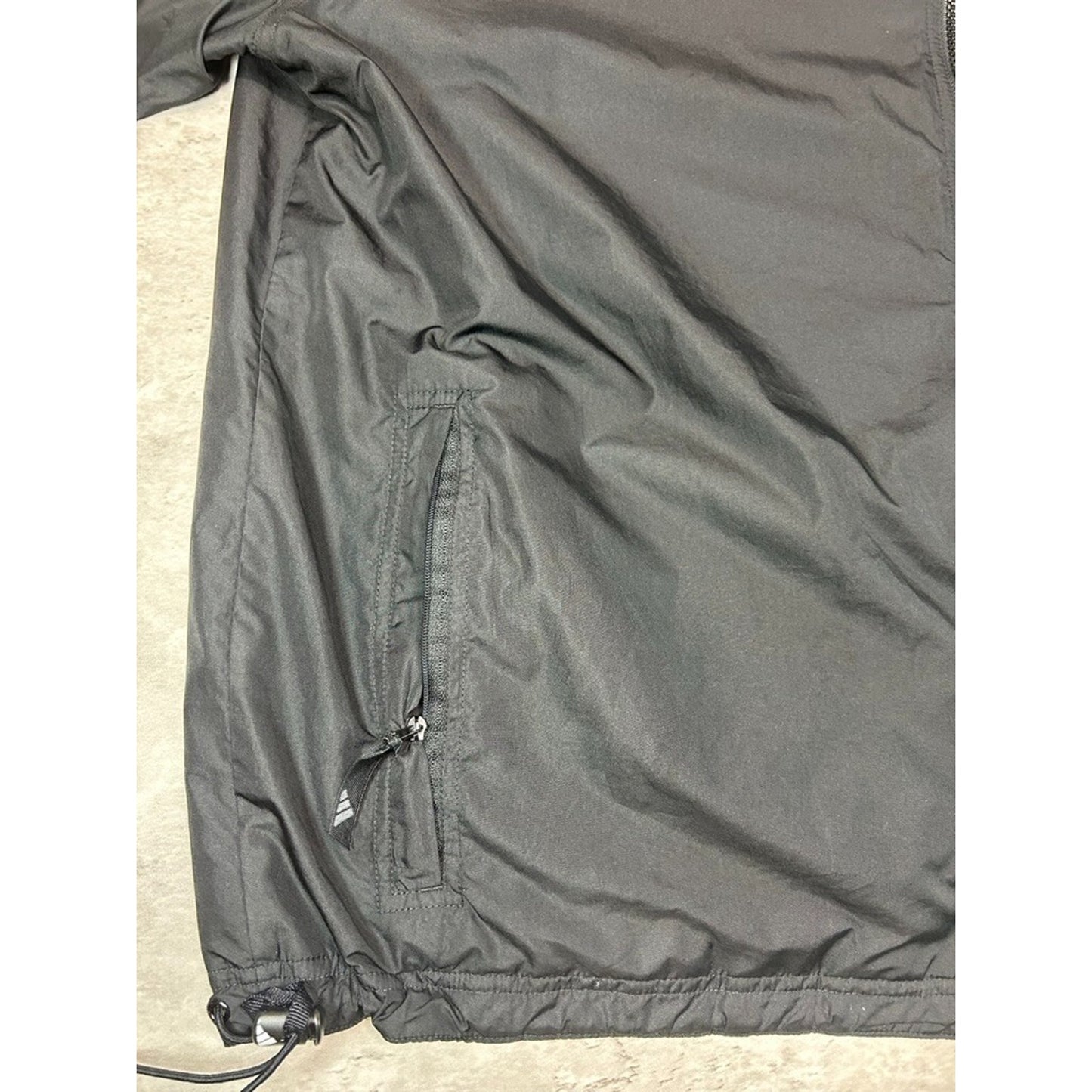 Vintage 90s Adidas Reversible Nylon Full Zip Windbreaker Jacket Size XXL Black
