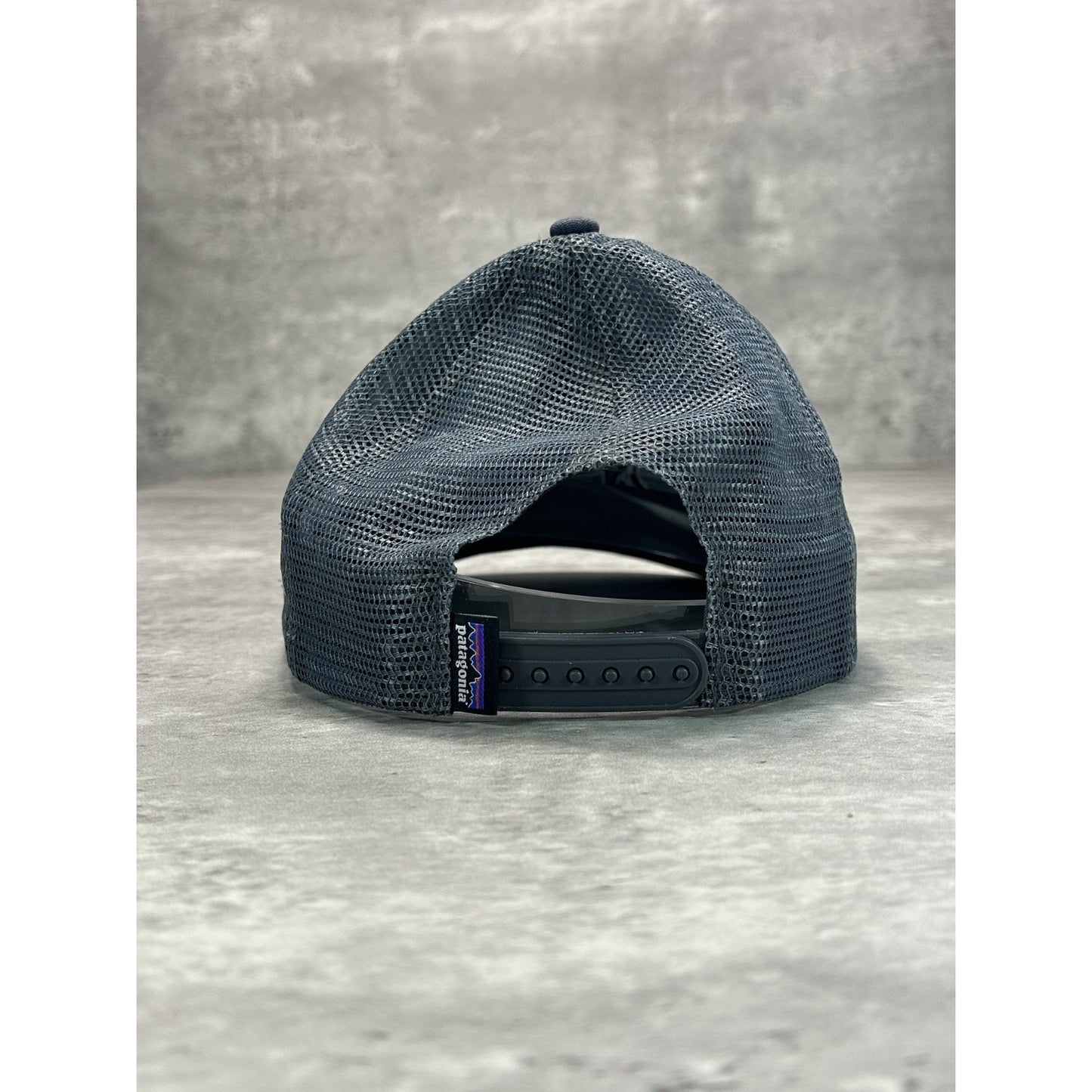 Patagonia Embroidered Bison Logo Trucker Snapback Hat OSFA Gray