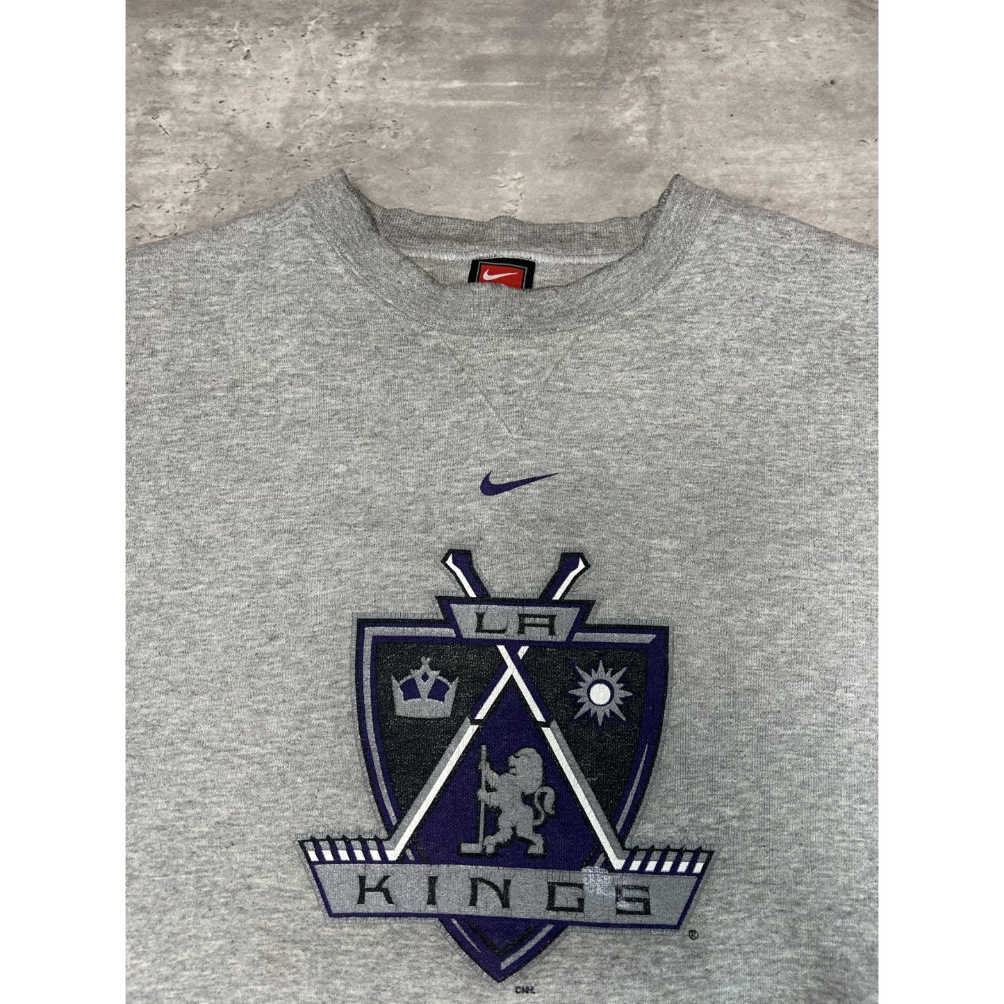 Vintage Los Angeles Kings NHL Nike Middle Swoosh Hockey Sweatshirt Size XL