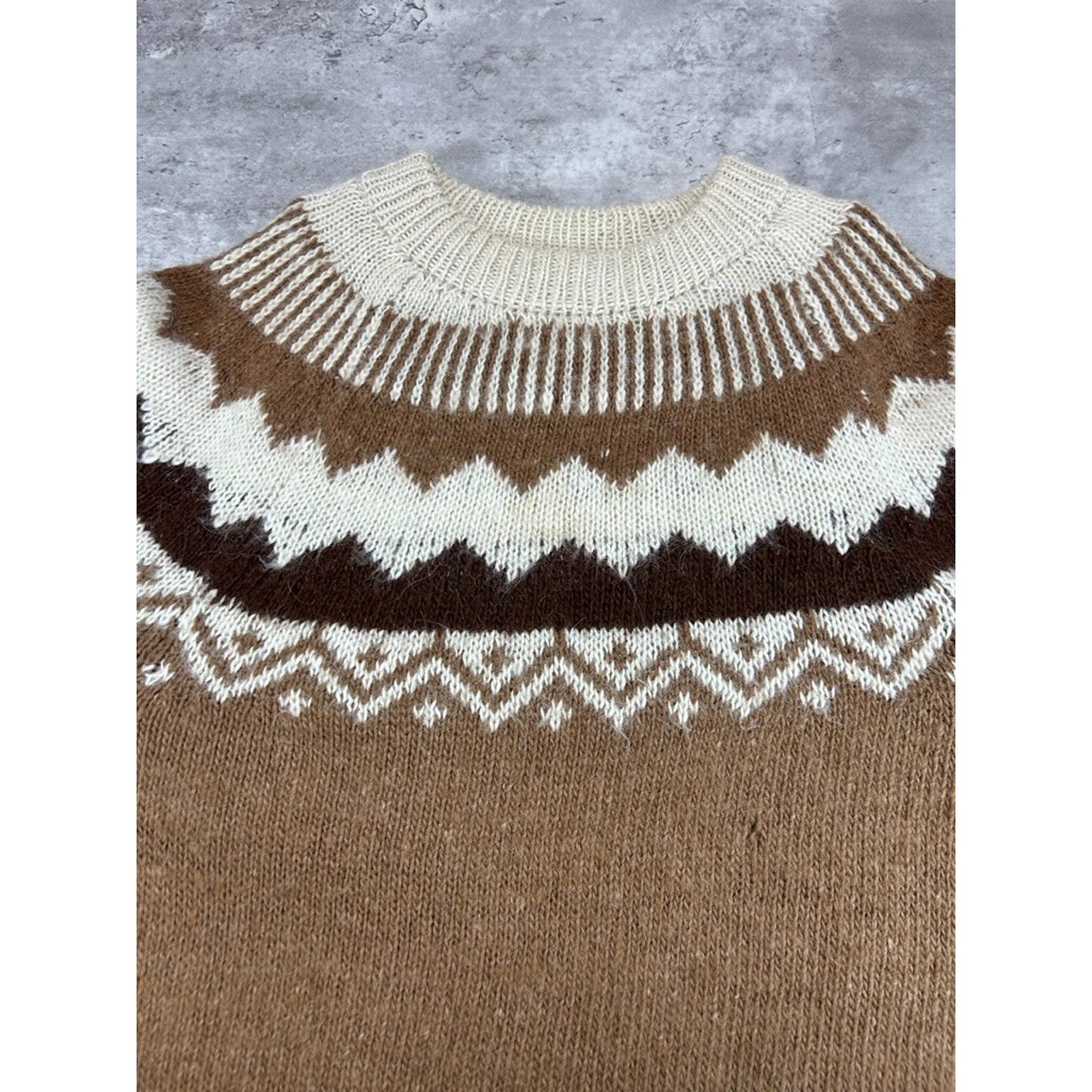 Vintage 1970s San Francisco Abstract Striped Heavyweight Knit Sweater Size Large