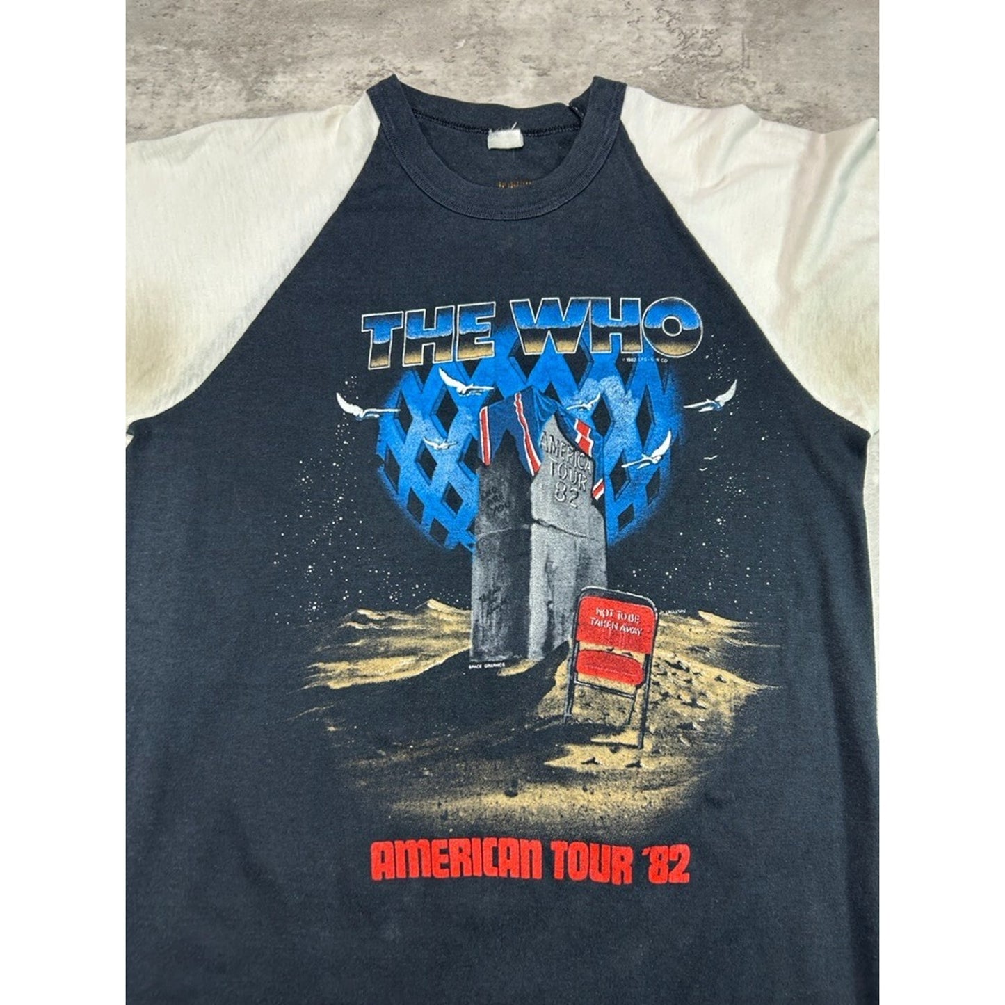 Vintage 1982 The Who American Tour Rock Music Raglan Band T-Shirt Size Large