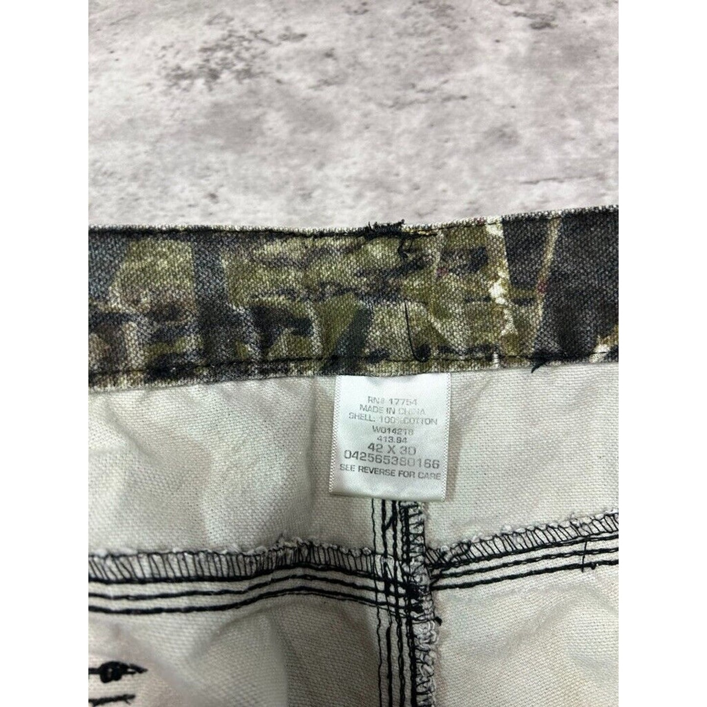 Vintage Wolf Mountain Mossy Oak Break Up Hunting Camo Cargo Pants Size 41
