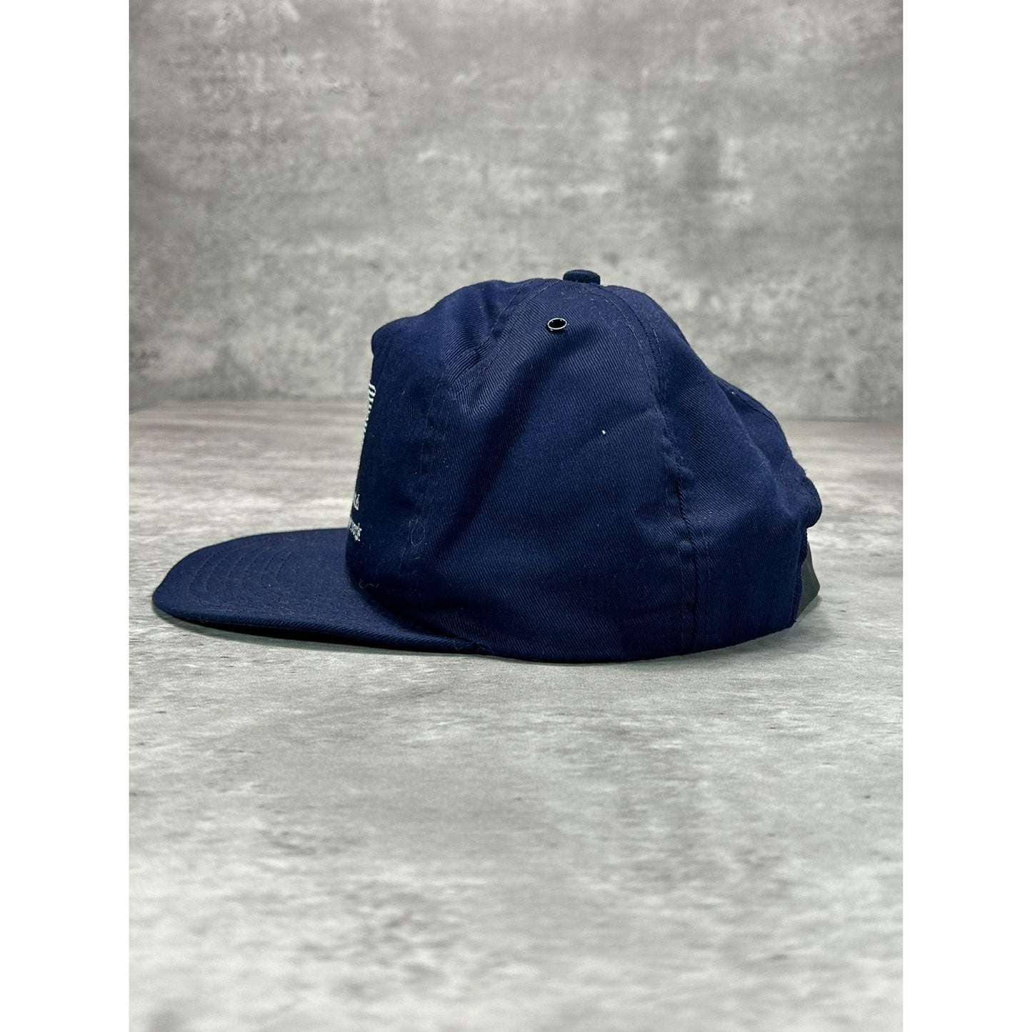 Vintage 90s The Disney Channel Embroidered Spellout Strapback Hat OSFA Navy Blue