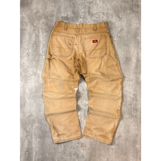 Vintage Dickies Canvas Workwear Carpenter Pants Size 34 Beige