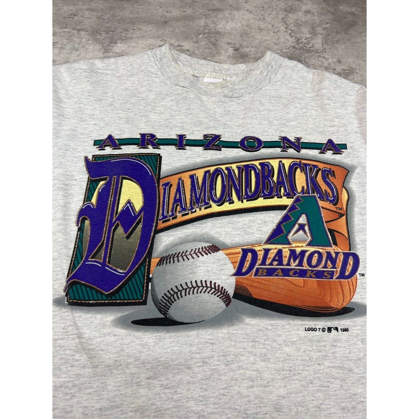 Vintage 1995 Arizona Diamondbacks MLB Script Spell Out Graphic T-Shirt Size Large