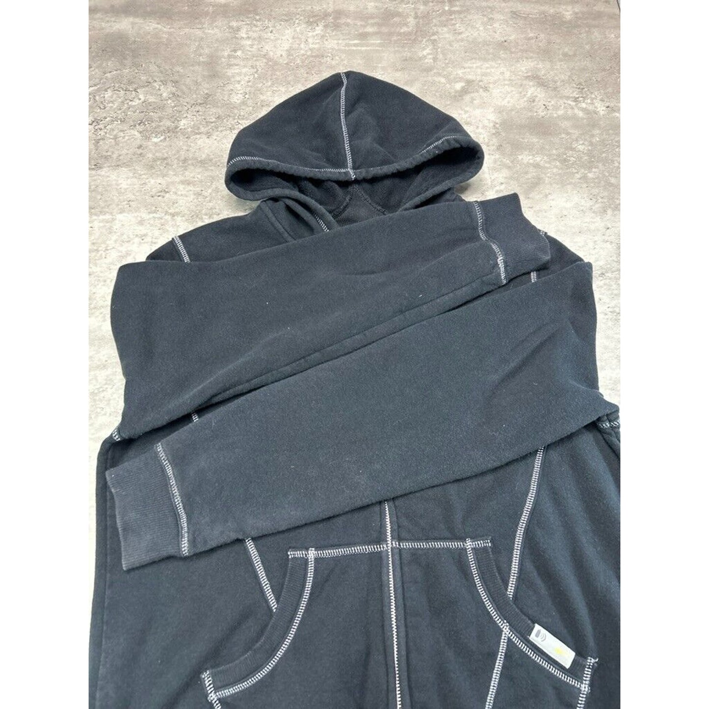 Vintage Womens Nike Embroidered Swoosh Full Zip Hooded Sweatshirt Size XL Black