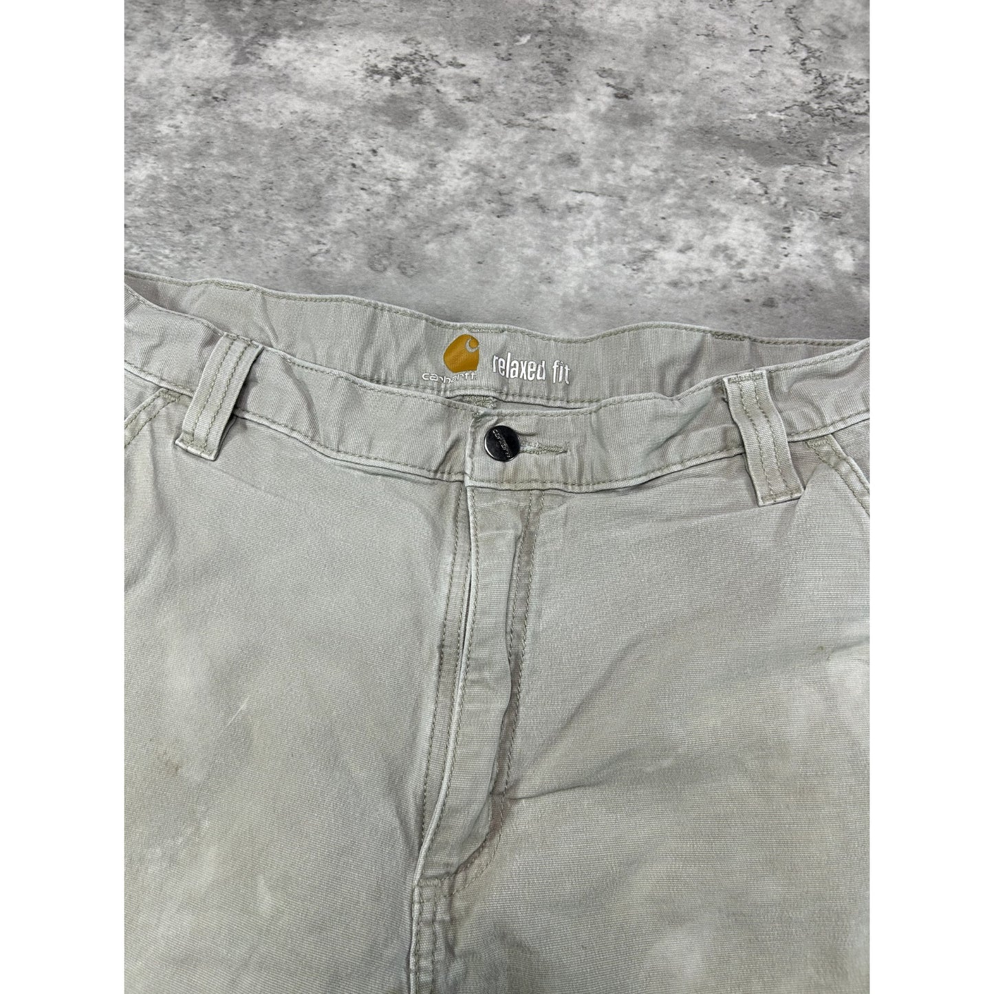 Carhartt Relaxed Fit Canvas Work Wear Five Pocket Pants Size 37W Beige